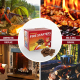 Fire Starter Squares 64 - Fire Starters for Fireplace,Chimney,BBQ Grill,Camping Fire,Wood Stove - Water Resistant and Safe Odourless - Camping Accessories AWEASROY
