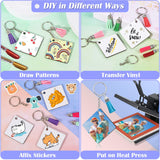 Modacraft Sublimation Keychain Blanks, 80Pcs Sublimation Keychain Making Kit with Square Heat Transfer Blanks, Tassels, Keychain Rings, Jump Rings for Keychain Project Thanksgiving Christmas Gift Modacraft