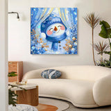 igoodom Christmas Paint by Numbers Kit for Adults – Christmas Snowman Adult Paint-by-Number on Canvas, DIY Acrylic Painting Set for Home Decor Gift, 16x16inch igoodom