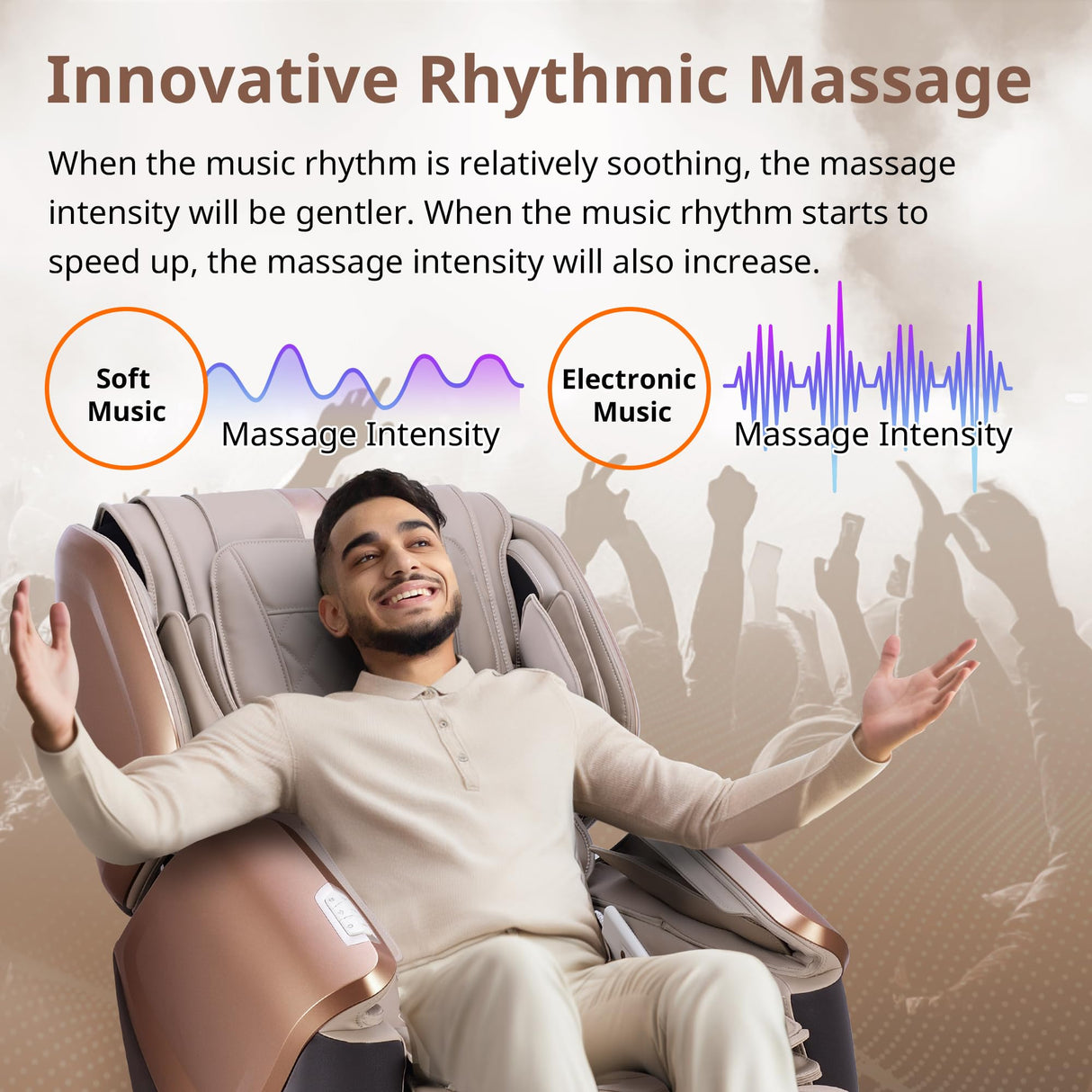 MYNTA 2025 4D Massage Chair for Full Body, 4D+2D Dual Mechanism with Waist & Shawl Heating, Zero Gravity Recliner Foot & Calf Massage, Extended SL-Track, Music Sync with Hi-Fi Bluetooth Speaker MYNTA