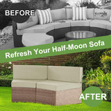 MABOZOO 2-Piece Outdoor Curved Cushions for Half-Moon Patio Furniture, Premium Comfort Half-Moon Patio Cushion for Wicker Sectional Sofa (Beige) MABOZOO