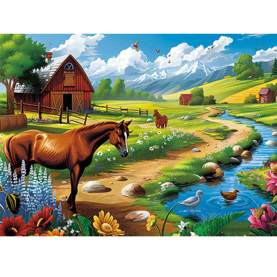 300 Pieces Puzzles for Adults Horse Puzzles Games Brain Teaser Thick Paper Animals Puzzles Pieces Fit Together Challenging Puzzles for Adult Children Elderly Gift Toy 20.5 x 15 in