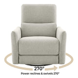 CHITA Power Recliner Chair Swivel Glider, FSC Certified Fabric Living Room Nursery Reclining Sofa Chair with Lumbar Support, Dove Grey CHITA