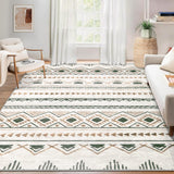 Area Rug for Living Room 9x12: Large Washable Boho Moroccan Rugs Geometric Neutral Rug, Non-Slip Foldable Morden Farmhouse Indoor Floor Carpet for Bedroom Dining Table Home(Brown Green,9'x12') Aoyaomi
