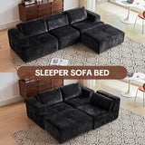 LOOMORA 108" Modular Sectional Sofa - L-Shape Chaise, Modern Modular Cloud Couch with Deep Seat and Pillow, Boneless Couch Comfy Sofa for Living Room & Apartment, No Assembly(Black) LOOMORA