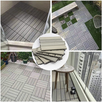 WPC Patio Deck Tiles,DIY Interlocking Decking Tiles, Floor Tile,Water Resistant Indoor Outdoor (9, 3D Organic White) - WoodArtSupply