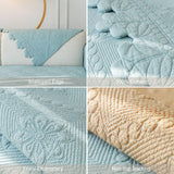 XSlive Cotton Quilted Dog Couch Cover for Sofa Farmhouse Rustic Embroidery Sectional Couch Cover Soft Anti-Slip Sofa Slipcover Furniture Protector for Kids, Pets (Blue,28"x28") XSlive