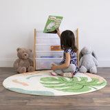 Humble Crew 4-Tier Toddler Bookshelf in Natural Wood/White with Deep Fabric Sleeves Humble Crew