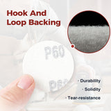 S SATC 100PCS 2 Inch Sanding Disc Hook and Loop Sandpaper 60 Grit Grinder Rotary Tools Attachment Aluminum Oxide Sanding Discs for Woodworking Wood Automotive Metal No-Hole S SATC