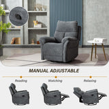 ANJ Swivel Rocker Recliner Chair Nursery Manual Glider Rocking Recliner Chairs for Adults, Small Recliners for Small Space, 360° Swivel Lazy Boy Recliner Chairs for Living Room, rv, Smoky Grey ANJ