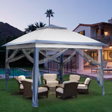 GDY 11x11 Pop Up Canopy Tent, Outdoor Canopy with Netting, Outdoor Gazebo for Backyard, Tent with Wheeled Cover Bag, Blue. GDY