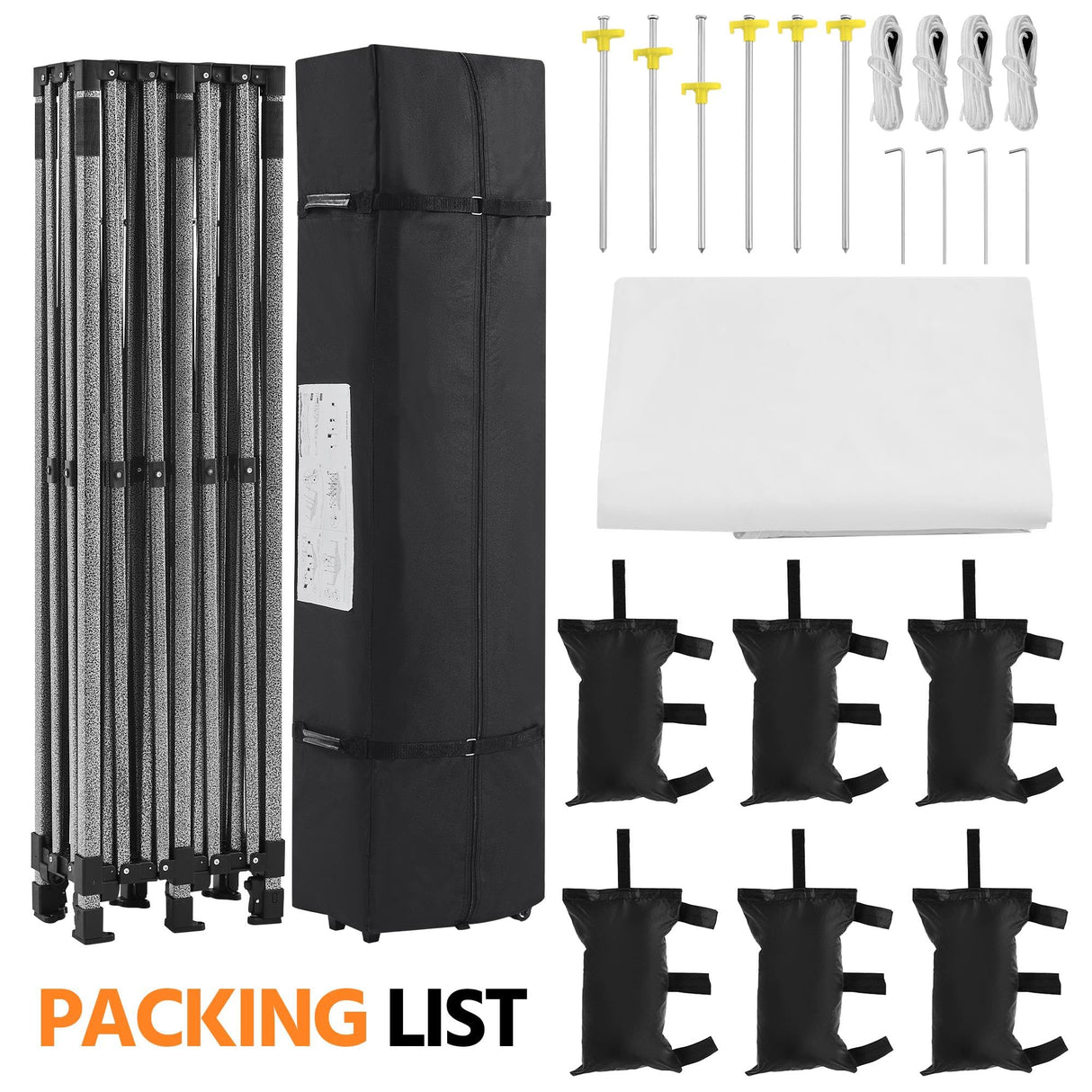 Yaheetech Heavy Duty Pop Up Canopy Tent, 10x20 Commercial Instant Shelter Tent for Wedding, Parties, Adjustable Outdoor Canopy with Wheeled Carry Bag, 6 Sandbags & 10 Stakes, White Yaheetech