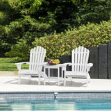 Cecarol Normal Size Adirondack Chair Plastic, Outdoor Fire Pit Chair with Cup Holder, Adirondack Patio Chair Weather Resistant for Outside, Porch, Lawn, Garden- AC01S, White Cecarol