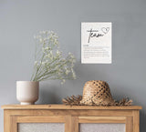 Team Definition Farmhouse Wood Sign with Stand for Women's and Men's Desk - Inspirational and Positive Office Decor with Rustic Charm and Encouragement for Home or Office Shelf NODROY