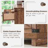 Farmhouse 5 Drawers Dresser for Bedroom, Tall Chest of Drawers with Thick Plank Styling, Wood Rustic Closet Dresser for Bedroom, Living Room, Reclaimed Barnwood RedLemon