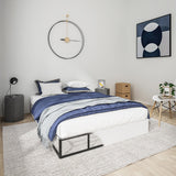 Qingzhou Box Spring for Queen Bed Bases, 9 Inch High Metal Queen Box Spring Only, Heavy Duty Mattress Foundation with Fabric Cover, Easy Assembly, Quiet Noise Free, Non Slip, Black Qingzhou