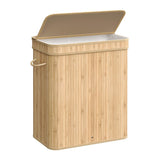 SONGMICS Laundry Hamper with Lid, Bamboo Laundry Basket, Removable Machine Washable Laundry Basket, with Handles, 26.4-Gallons, for Laundry Room, Bedroom, Bathroom, Natural ULCB063N01 SONGMICS