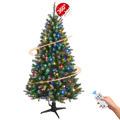 STRIGHT Rotating Artificial Christmas Tree with LED Lights, 6FT 360 Degree Displays Artificial Tree Great for Home, Office, & Parties Holiday Thanksgiving Xmas Decorations