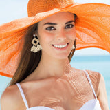 4 Pairs Rattan Earrings Lightweight Geometric Tassel Woven Bohemian Earrings Handmade Straw Wicker Braid Hoop Drop Dangle Earrings For Women Girls (Stylish) meekoo