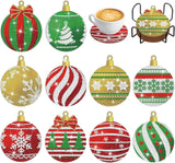 Hoxxu 10pcs Christmas Diamond Art Coasters Kit, 5D Christmas Diamond Painting Kits with Stand, Ideal for Cups, Wine Glasses, Perfect for Holiday Decor Table Setting Hoxxu