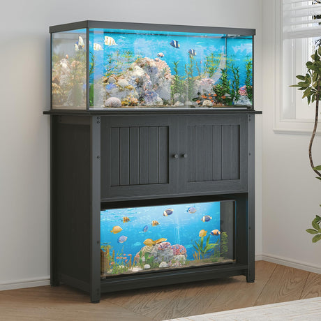 Tatub 40-50 Gallon Aquarium Stand with Storage, Double Fish Tank Stand and Reptile Tank Stand, Aquarium Cabinet for Turtle and Snake Terrarium Table, Ideal for Living Room Tatub