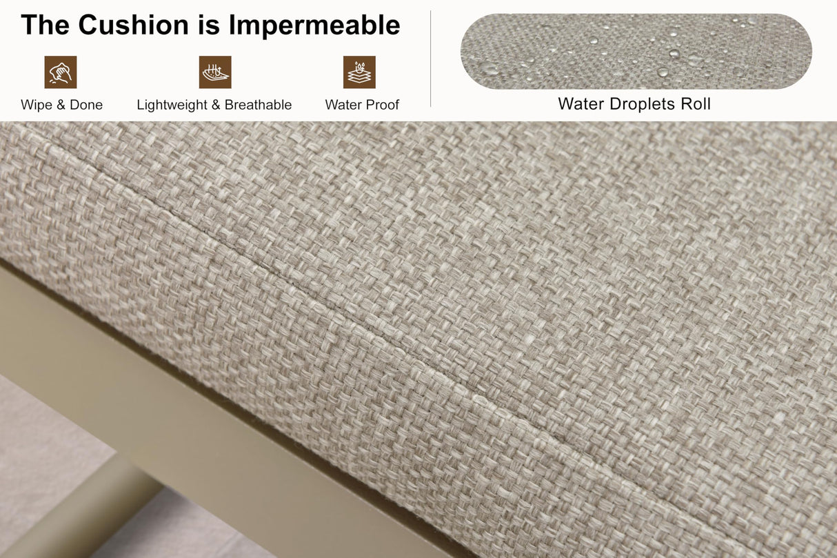 PURPLE LEAF 15 Pieces Outdoor Dining Table Set Modern Extra Large Weather-Resistant Conversation Set Pillows Included for Outdoor Garden Beige PURPLE LEAF