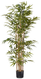 Nearly Natural 64in Bamboo Tree, Fake Bamboo Plants with 7 Natural Trunks, 5.3ft Tall Faux Plants for Indoor Home Decor with 1040 Realistic Fake Leaves Nearly Natural