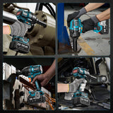 SEESII Impact Wrench 900 FT-LBS(1200N.m) 2900IPM 1/2 Impact Gun High Torque Electric Cordless Impact Wrench with 21V 2x4.0Ah Battery 5 Sockets and Case for Home Car Truck Tire Lug Nut Removal Tool Set Seesii