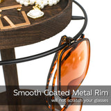 LingLingo Sunglasses Organizer 360° Rotating Eyeglass Holder Stand with Wood Tray and Base, Eye Glass Display Rack for Multiple Sunglass Storage for Table Dresser Nightstand Desk LingLingo