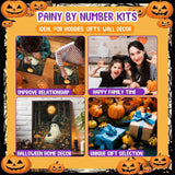 xackcme Spooky Paint by Numbers for Adults, Halloween Paint by Number on Canvas Without Frame, DIY Ghost Oil Painting for Gift Home Wall Decor (16x20 inch) xackcme