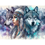 ajepon Wolf Diamond Art Kit - 5D Diamond Painting for Adults, Wolf Adult Diamond Painting Kits, Gem Art Kits for Wall Home Decor Arts Craft 12x16inch ajepon