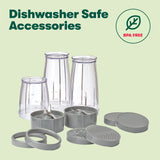 BELLA Personal Size Rocket Blender for Smoothies and Protein Shakes, Portable Juice Maker and Mini Food Processor and Grinder, 12 Piece, BPA Free Accessories, 240 W, Stainless Steel BELLA