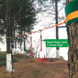 50FT Jungle Gym Ninja Warrior Training Equipment Hanging Monkey Bar, Adjust Kids Adults Obstacles Course Backyard Playground Trapeze Playset- Climb Rope Ladder, Wood Swing Bar, Ninja Ring, Monkey Fist Hokilands