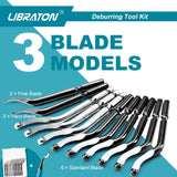 Libraton Deburring Tool with 11 High Speed Steel Blades, 360 Degree Rotary Head Deburring Tool for Metal, Resin, Aluminum, Copper, Plastic, 3D Printing, Wood LIBRATON