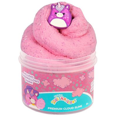 Original Squishmallows Lola The Unicorn Premium Scented Slime, Cotton Candy Scented, 8 oz. Fluffy with 2 Fun Add Ins, Pre-Made Slime for Kids, Great 6 Year Old Toys, Super Squishy Toy