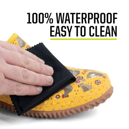 Western Chief Womens Waterproof Clog with Neoprene Lining and Rubber Outsole - Perfect for Garden and Outdoor Wear, Folk Chickens, 7