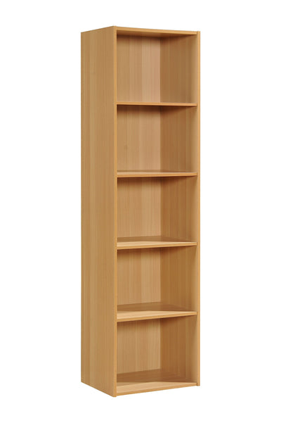 HODEDAH IMPORT 5 Shelve Bookcase cabinet, Beech