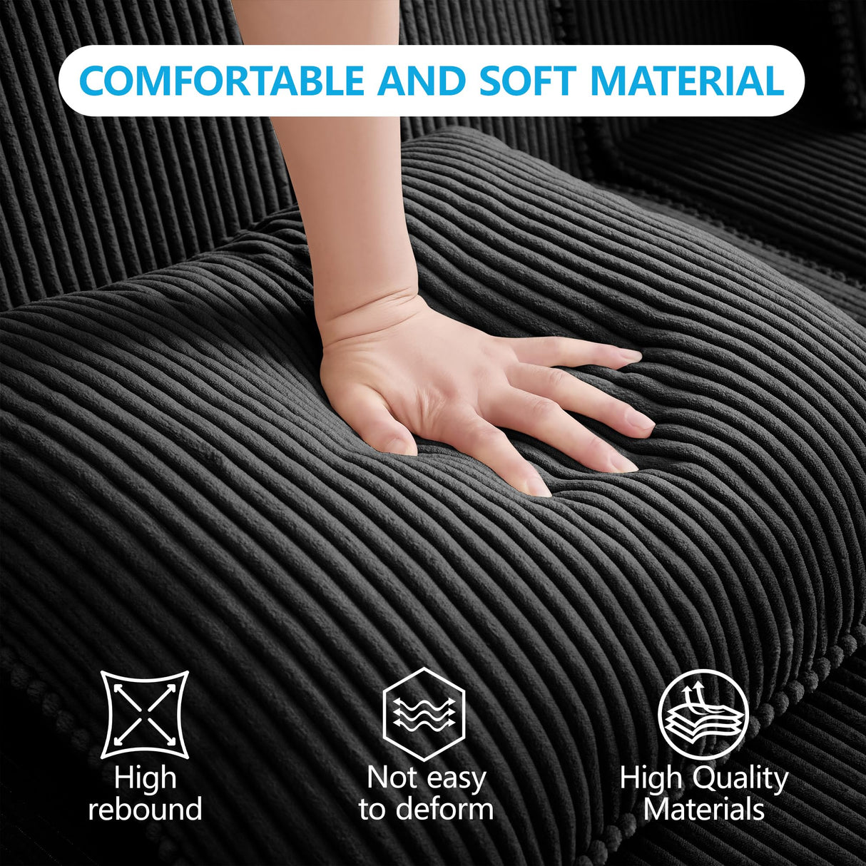 81.1" Modular Loveseat Sofa,Boneless Sectional Couch,Deep Seat Comfy Cloud Couch Sofa for Living Room Bedroom,No Assembly Required,Corduroy HUMEHA