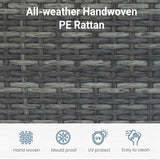 Wisteria Lane 5-Pieces Outdoor Patio Furniture Set, All Weather Wicker Rattan Sectional Sofa, Patio Conversation Set with Cushions & Glass Coffee Table for Backyard Porch Garden Balcony, Grey Wisteria Lane