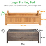 Yaheetech 43.5″ L × 16″ W × 14″ H Wooden Raised Garden Bed, Horticulture Rectangular Garden Planter Outdoor, Raised Planter Box for Patio/Yard/Greenhouse Vegetable/Flower/Herbs, Light Brown,2pcs Yaheetech