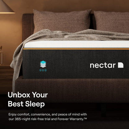 Nectar Premier Copper 14" King Mattress - Medium Firm Gel Memory Foam Mattress - 5 Layers of Comfort - Triple Action Cooling Tech - 365-Night Trial - Forever Warranty,White