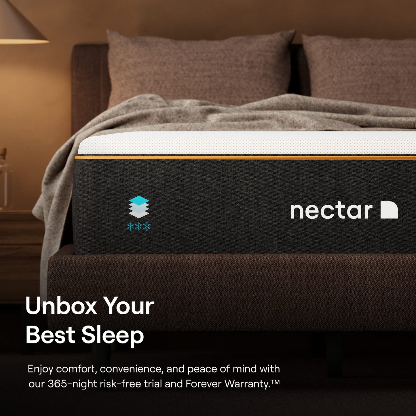 Nectar Premier Copper 14" Queen Mattress - Medium Firm Gel Memory Foam Mattress - 5 Layers of Comfort - Triple Action Cooling Tech - 365-Night Trial - Forever Warranty, 80"L x 60"W x 14"Th, White