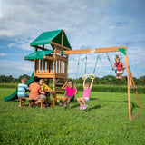 Backyard Discovery Belmont All Cedar Wood Playset Swing Set Green Backyard Discovery