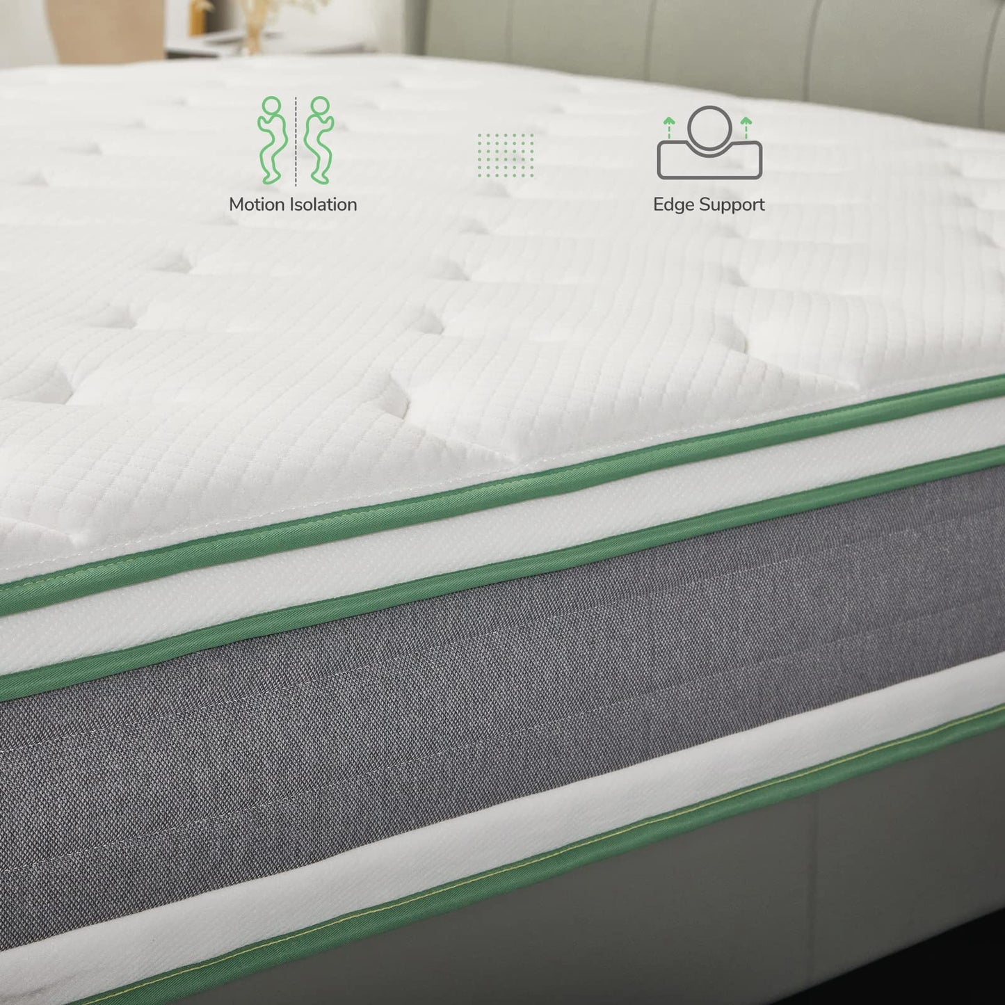 Novilla Full Mattress 12 Inch Hybrid Mattress in a Box, Innerspring Mattress with Gel Memory Foam for a Cool Sleep, Pressure Relief, Medium Firm Mattress with Pillow Top, Groove