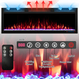 Dreamflame 72" WiFi-Enabled Electric Fireplace, Smart Control via Alexa or App, Recessed & Wall Mounted Fireplace Heater with Thermostat, Slim Frame, Multi-Color Combinations, Black Dreamflame