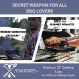 Cattleack Smok'in Tinder Logs, Cooking, Smoking, Grilling, Master BBQ - USA Smoking Wood Logs, 12" Length, Up to 3" Wide, Comes in 12"x12"x6" Box, 1/2 Cu. Ft., Secret to Smoky Perfection (Hickory) Cattleack Smok'in Tinder