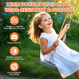 Werfeito Tree Swing Ropes (Set of 2), 3FT/5FT/10FT/15FT/20FT, Tree Swing Straps Hanging Kit Holds 4400 lbs, Heavy Duty Carabiners for All Swing Hammock Playground Set Accessories (5 FT) Werfeito