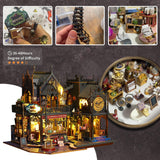 Flever Dollhouse Miniature DIY House Kit Creative Room with Furniture for Romantic Artwork Gift (Holo Magic City) Flever