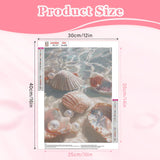 MAXBYE Seashell Diamond Paintings Kits for Adults, Beach Diamond Art for Beginners, Seashell Gem Painting Crafts Home Wall Decor, DIY Gem Art Crysta Seashell Perfect for Relaxation, 12x16in MAXBYE