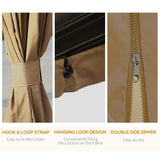 Outsunny 10' x 14' Hardtop Gazebo Canopy with Galvanized Steel Roof, Aluminum Outdoor Pavilion Gazebo with Top Hook, Netting, and Curtains for Patio, Garden, Backyard, Deck, Brown Outsunny